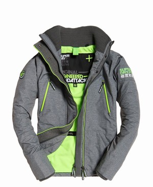 Superdry Polar SD-Windattacker Férfi Kabát Szürke/Világos Zöld | KCWIE2715